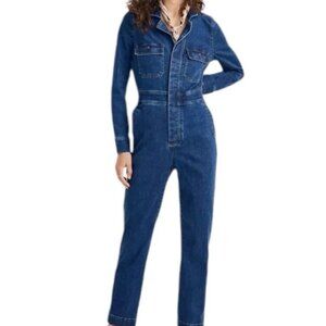 madewell 4 super flattering denim stretch blue fairy cottage coastal jumpsuit